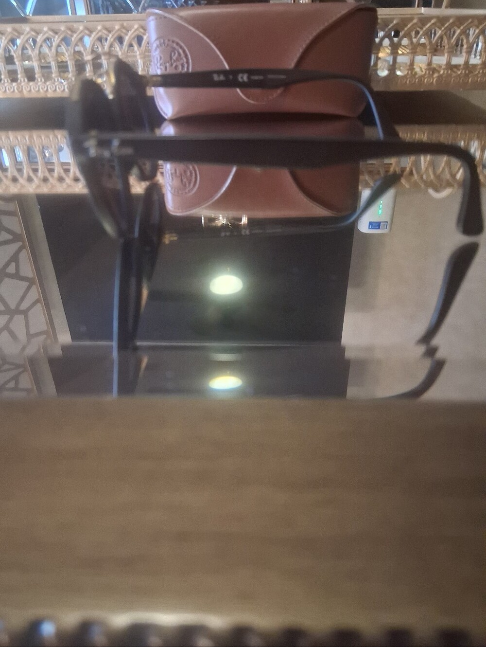 Ray Ban RB4256F Fashion Round Black and Gold Sunglasses - Picture 4 of 10